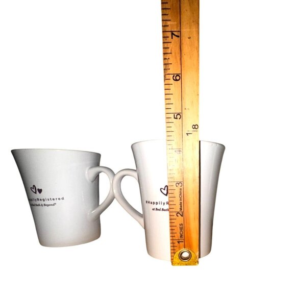 Set Of 2 White Ceramic Coffee Mugs With "Love Is Brewing" Quote - Picture 3 of 4